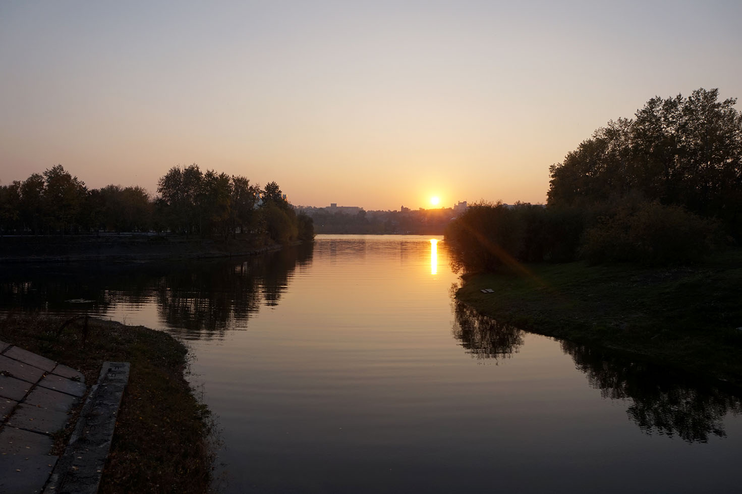 Sunset over Angara River