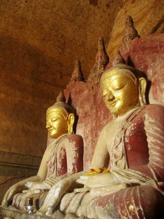 Giant Buddhas inside a temple