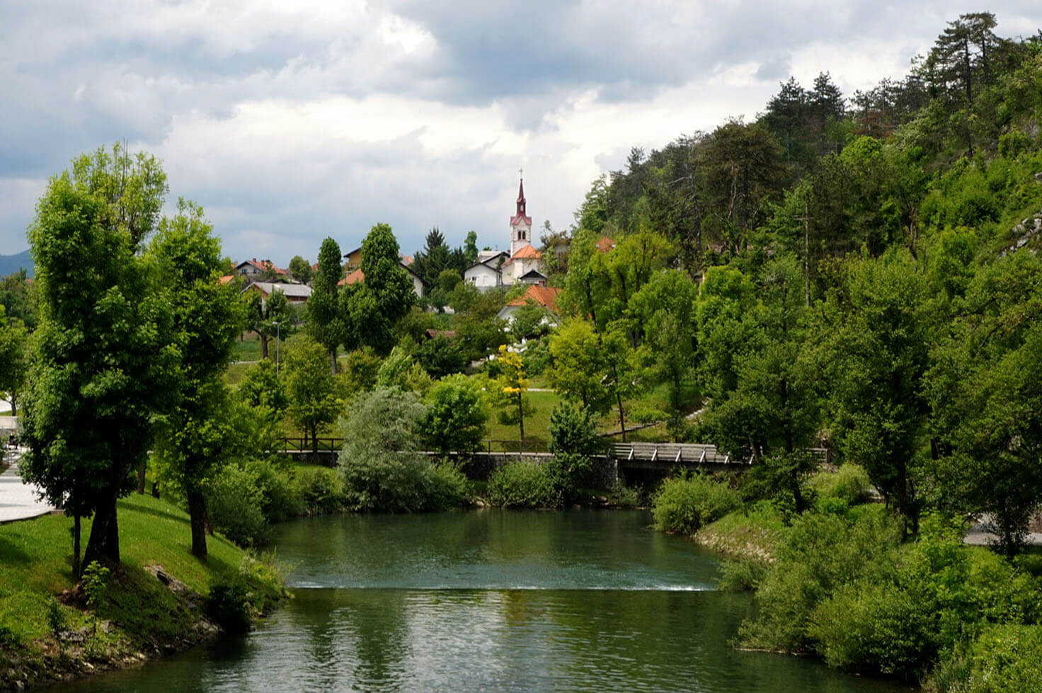 Lake next to Postojna Cave