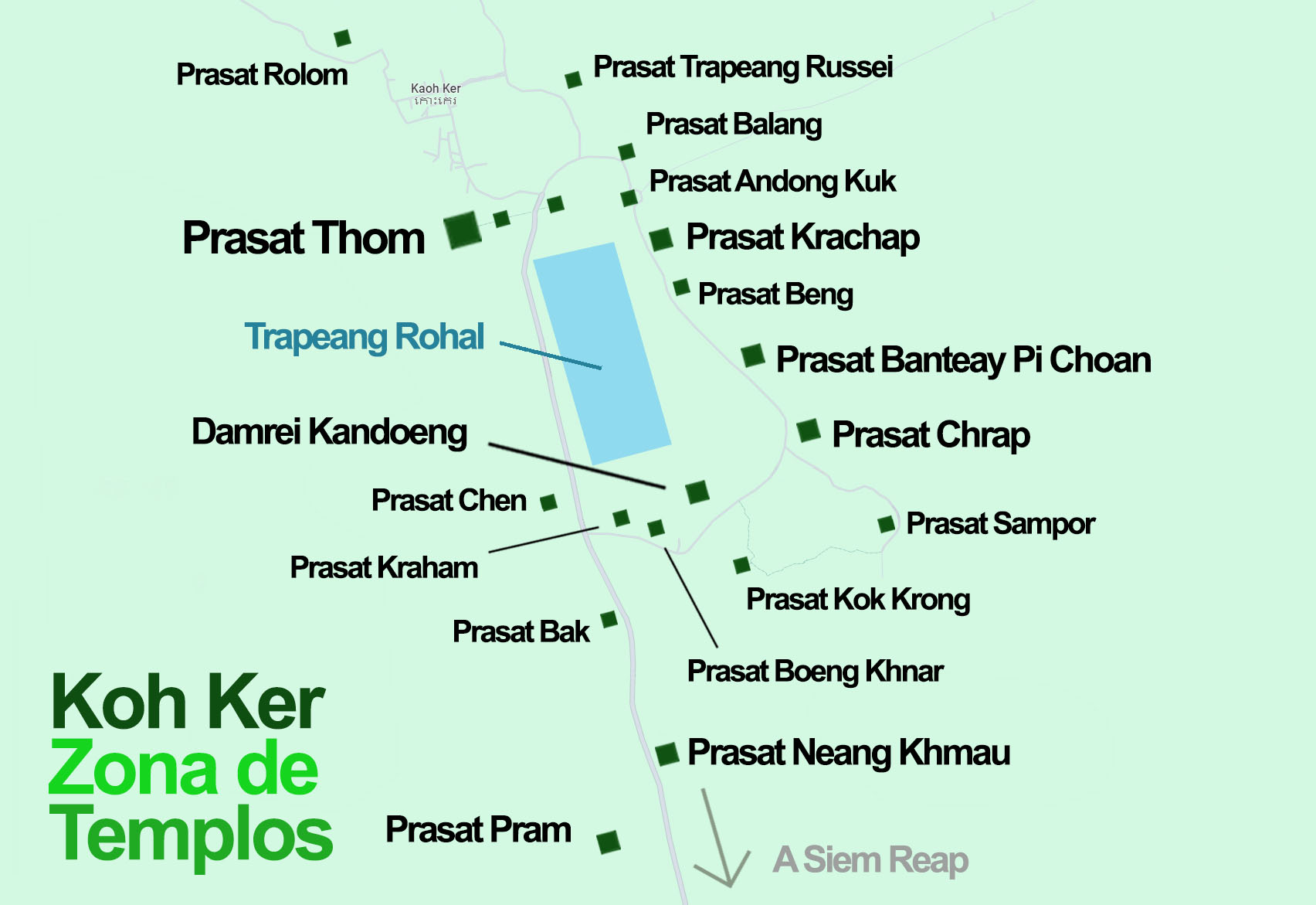 Mapa de Koh Ker